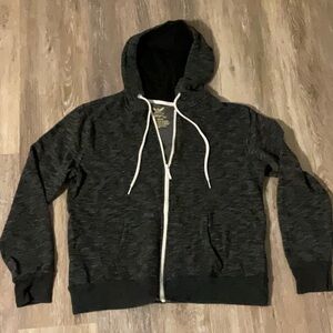 Faded Glory full zip hoodie, heathered black, size large